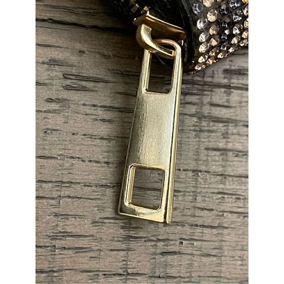 Vegan Leather and Rhinestone Zippered Wallet Featuring Cheetah Print - Picture 9 of 10